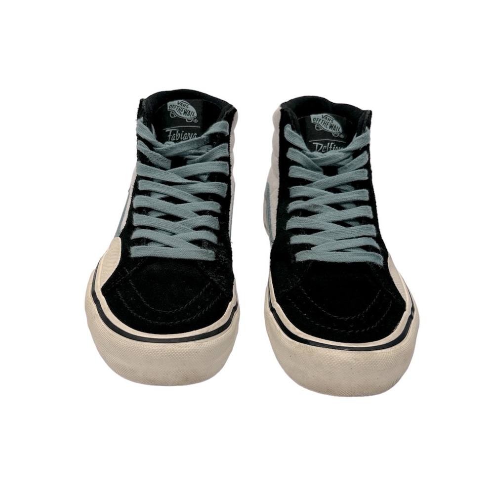 VANS MEN'S FABIANA DELFINO X SK8-HI PRO BLACK OIL BLUE SNEAKERS SIZE 6.5‎
